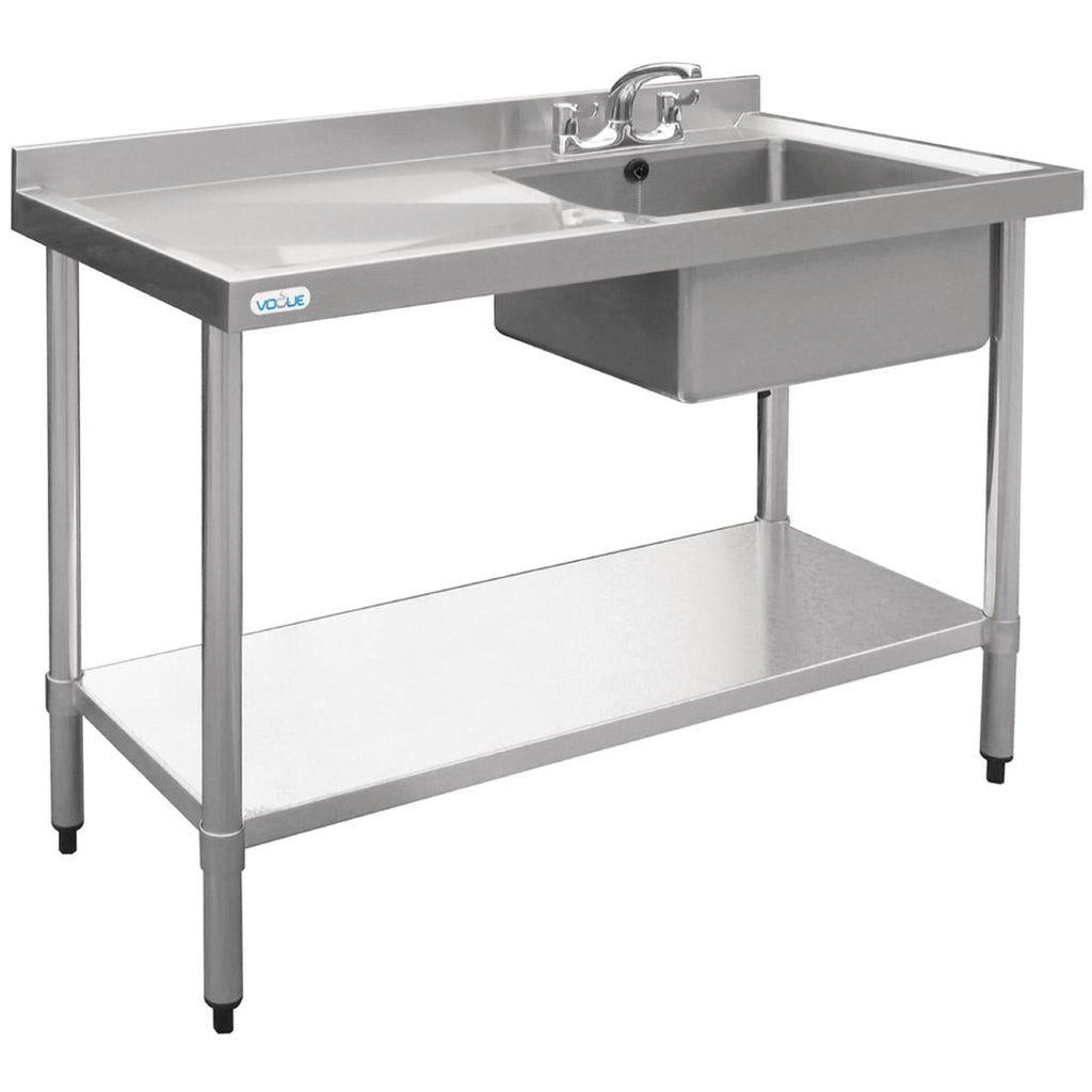 Vogue Single Bowl Sink L/H Drainer - 1000mm x 700mm (90mm Drain)