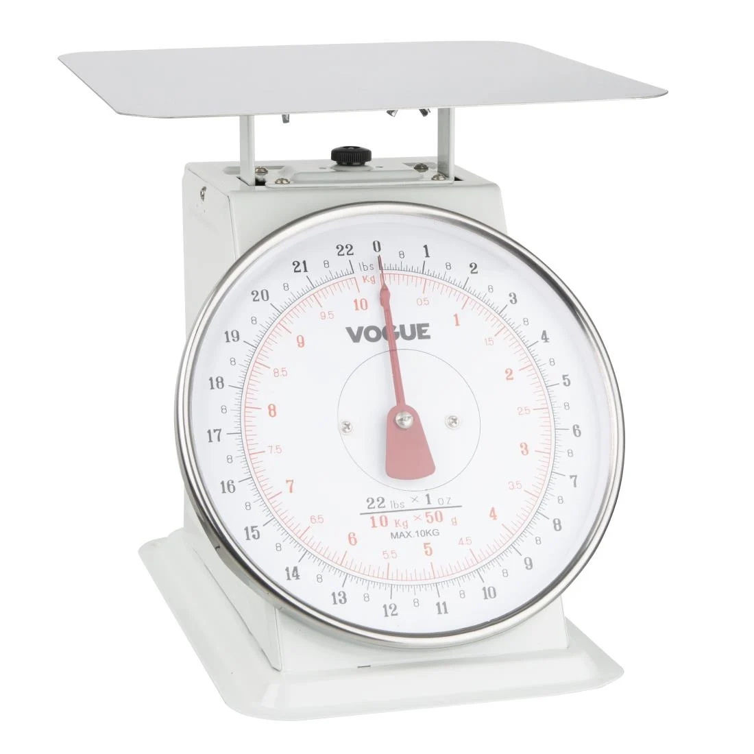 Vogue Stainless Steel Flat Top Kitchen Scale 10kg, Grad. 50g, Code