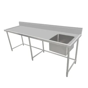 Work Bench - Single Sink with Leg Brace - Right Sink