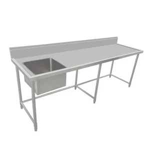 Work Bench - Single Sink with Leg Brace - Left Sink