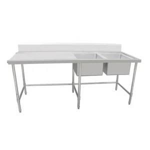 Work Bench - Double Sink with Leg Brace - Right Sink