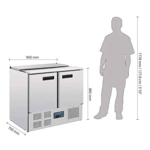 Polar G-Series Saladette Counter Fridge 240Ltr