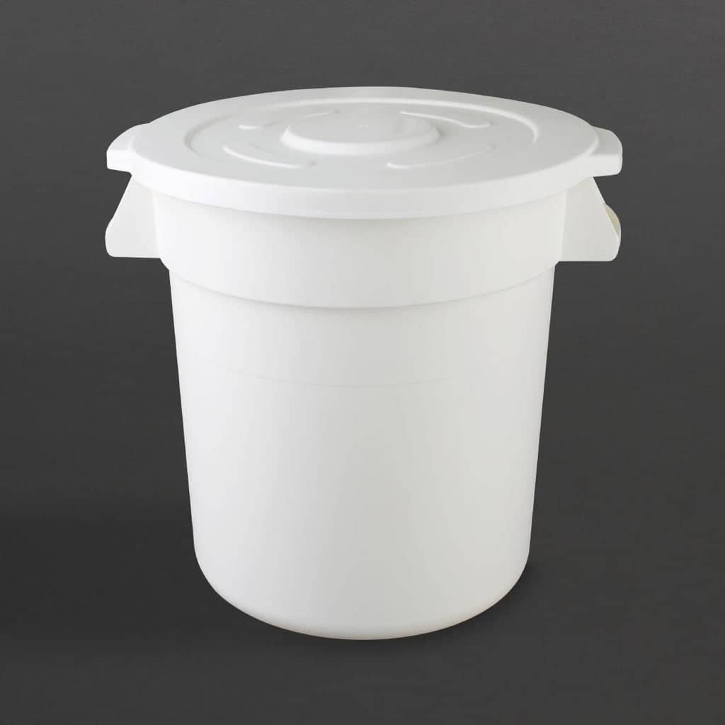 Vogue Round Container Bin White - 38Ltr