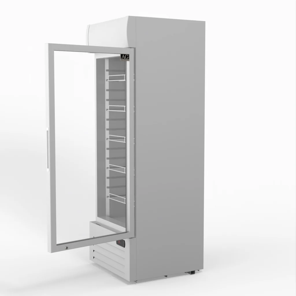 515L Upright Glass Door Display/Drinks Fridge - White with Light Box - Image 3