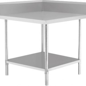 Corner Bench with Splash Wall & Undershelf