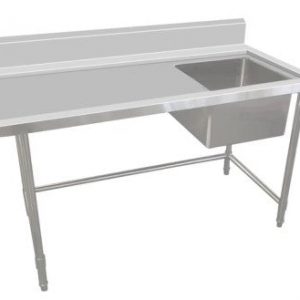 Inlet Bench - Single Sink with Splashback & Leg Brace - RL
