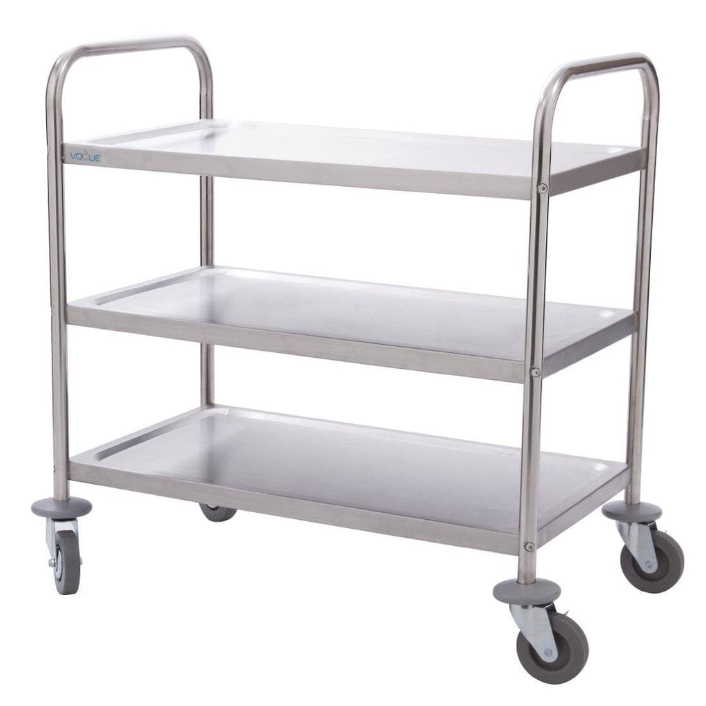 Vogue 3 Tier Flat Pack Trolley St/St - 825x710x405mm - Image 3