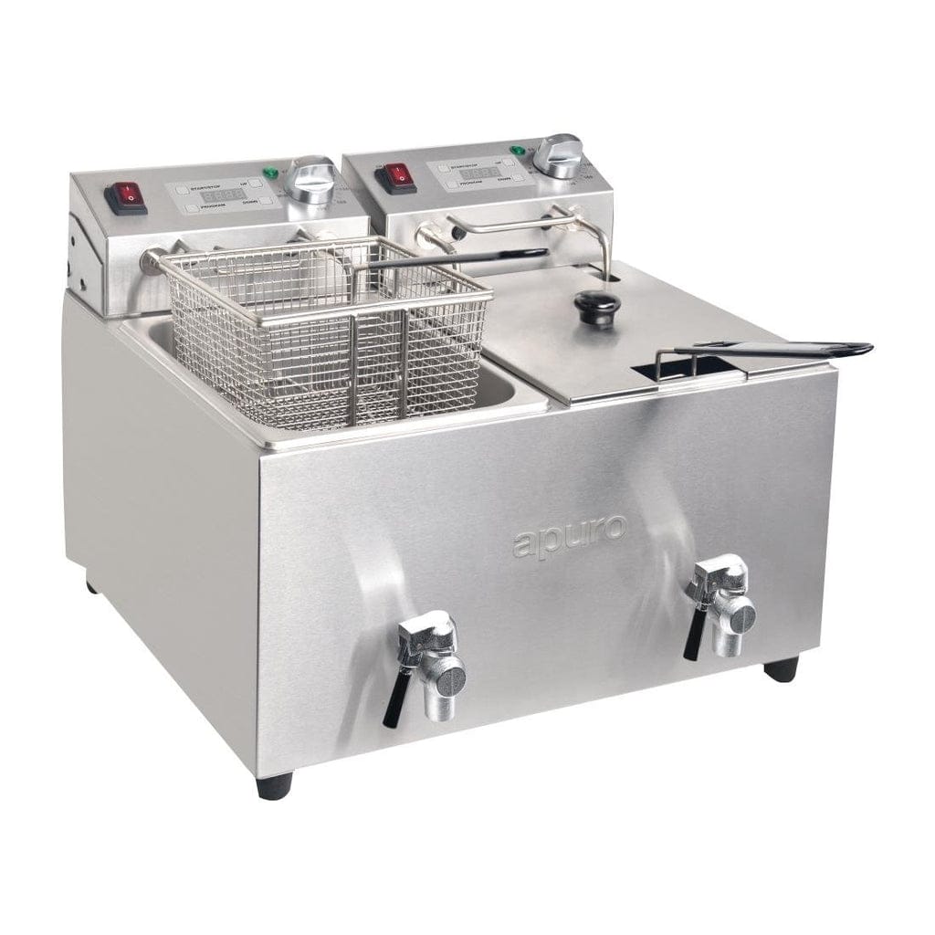 Apuro Double Fryer with Timer - 2x8Ltr - 2.9kW - Image 3