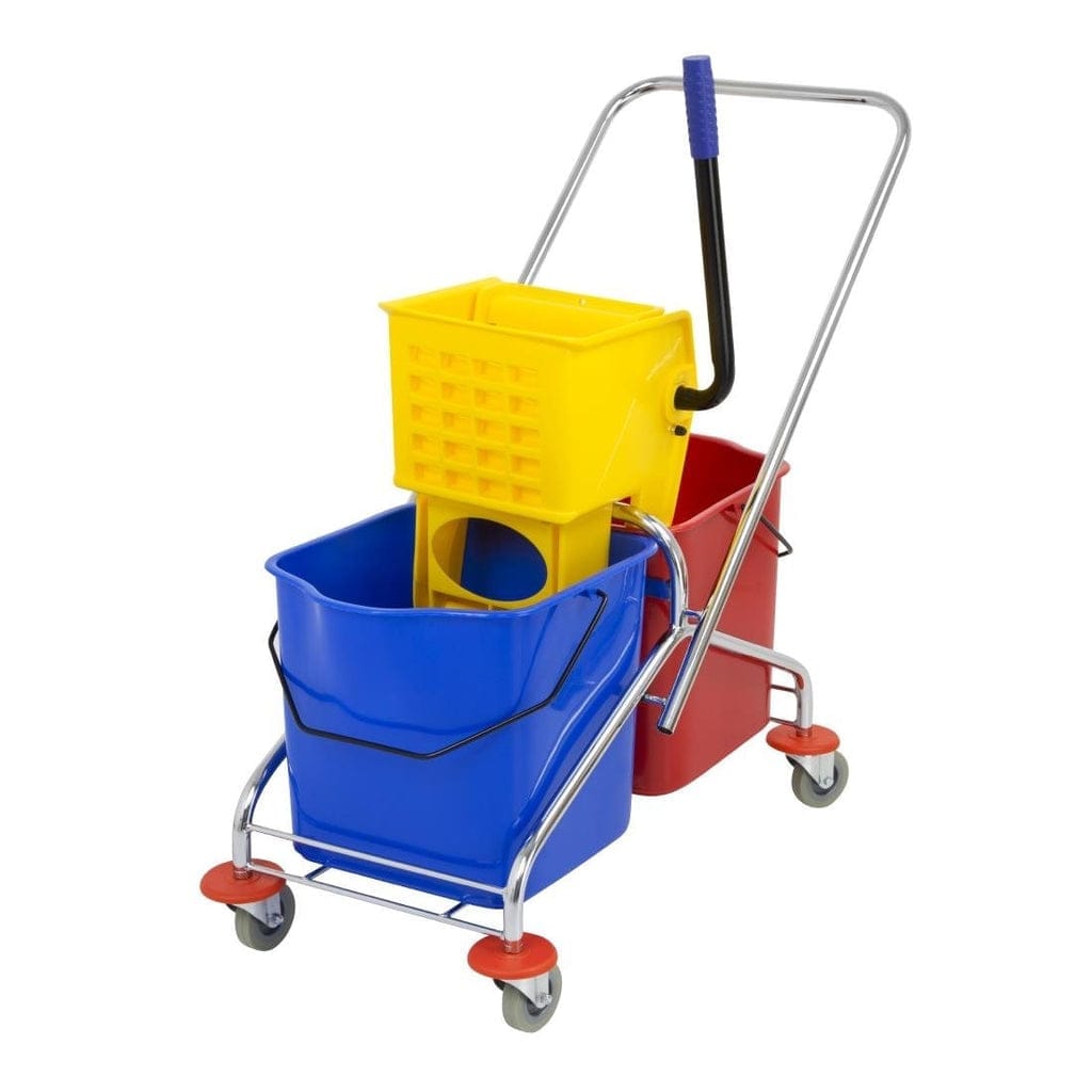 Jantex Dual Bucket Mop Wringer with Frame - (2x23Ltr Buckets) - Image 3