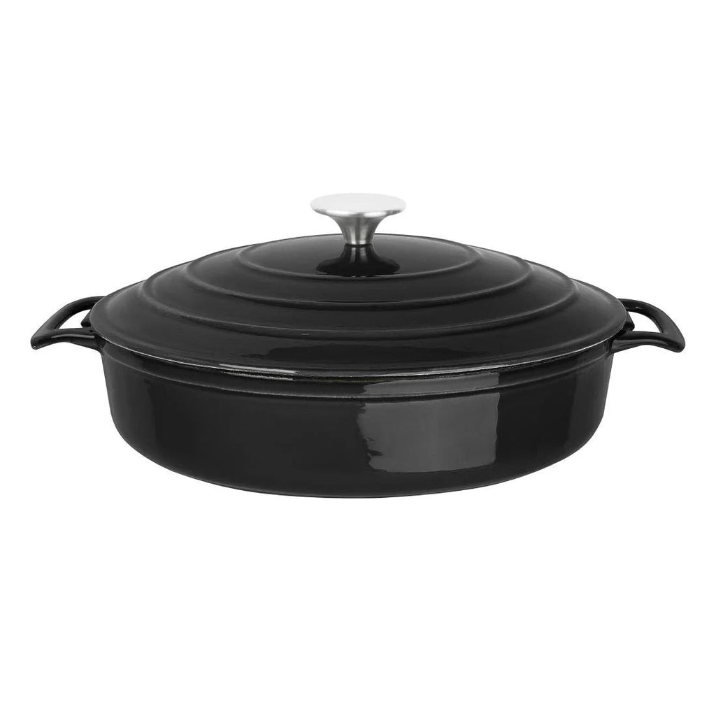 Vogue Saute Pan Round Black - 280mm 3.5Ltr