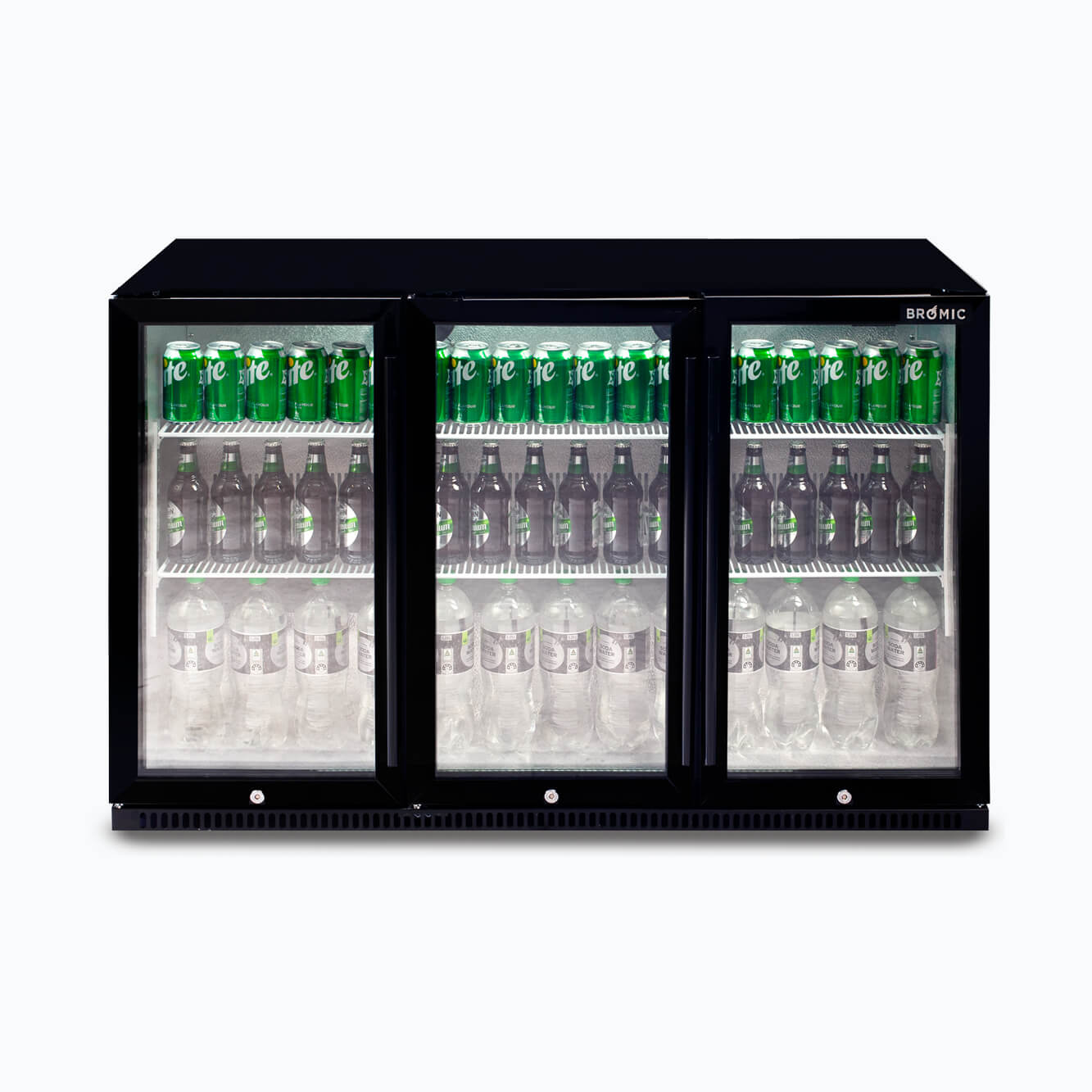 Back Bar Fridge - 307L - 3 Doors - Hinged